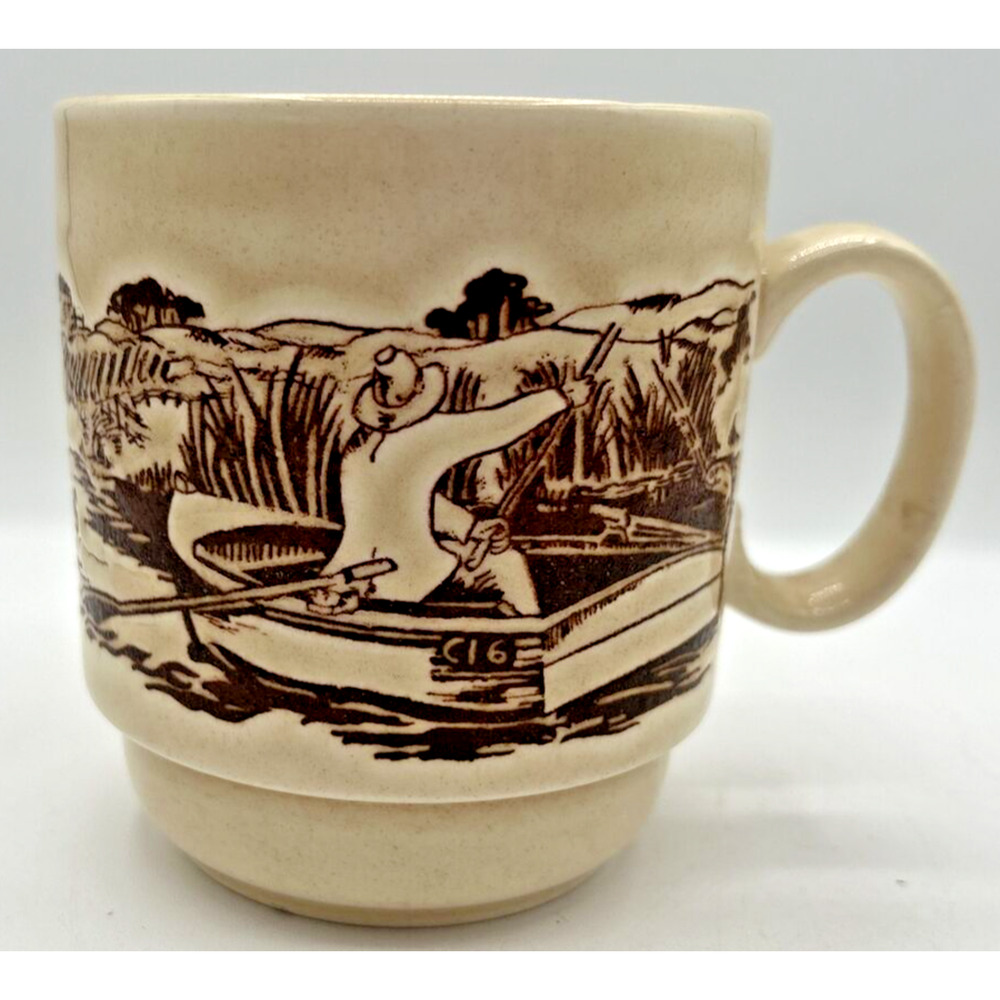 Vintage Made in Englad Ceramic Mug Lake River Design U237